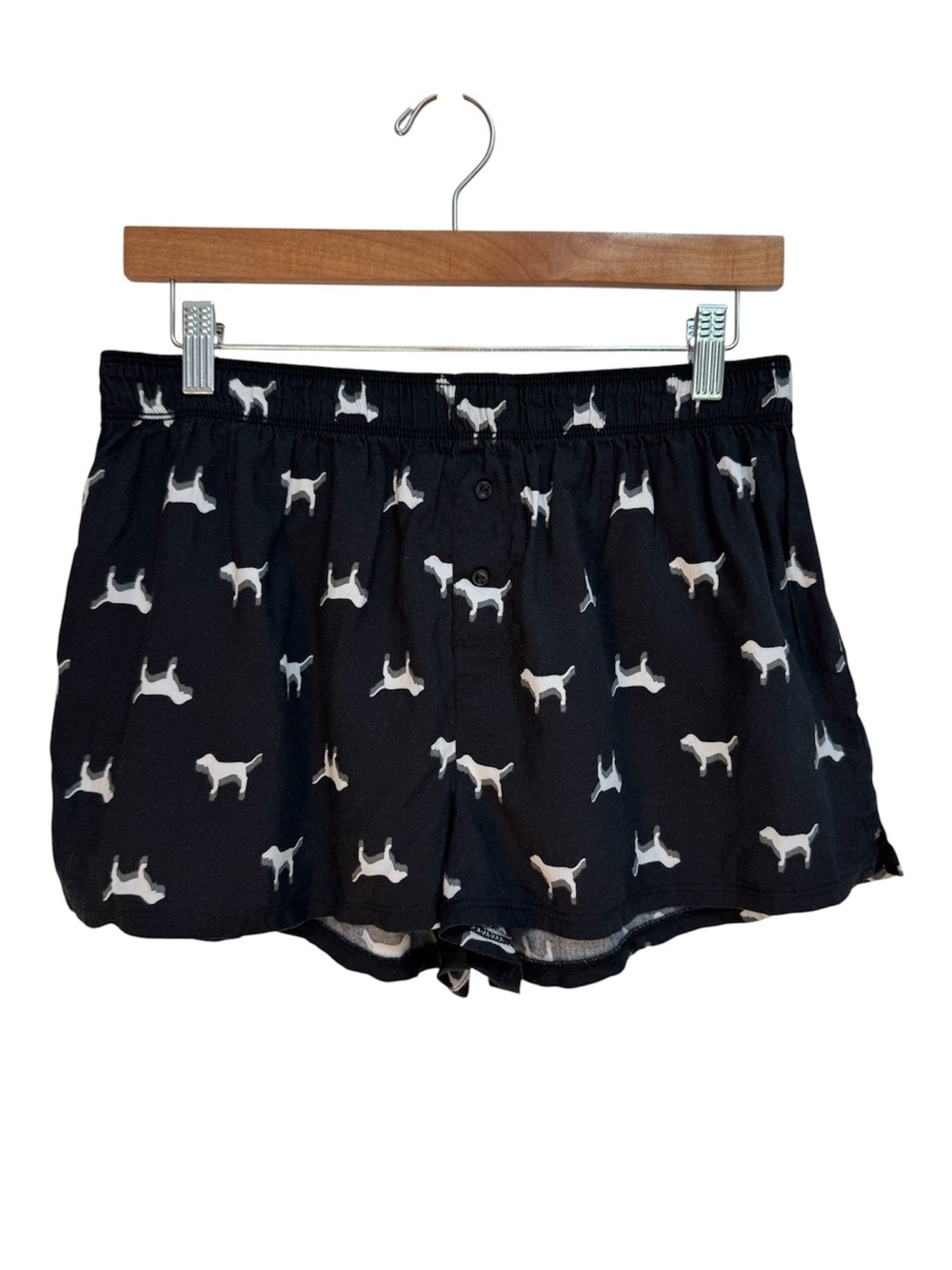 PINK Victoria’s Secret Flannel Boxer Shorts Medium NWT Dog Logo Loungewear Sleep